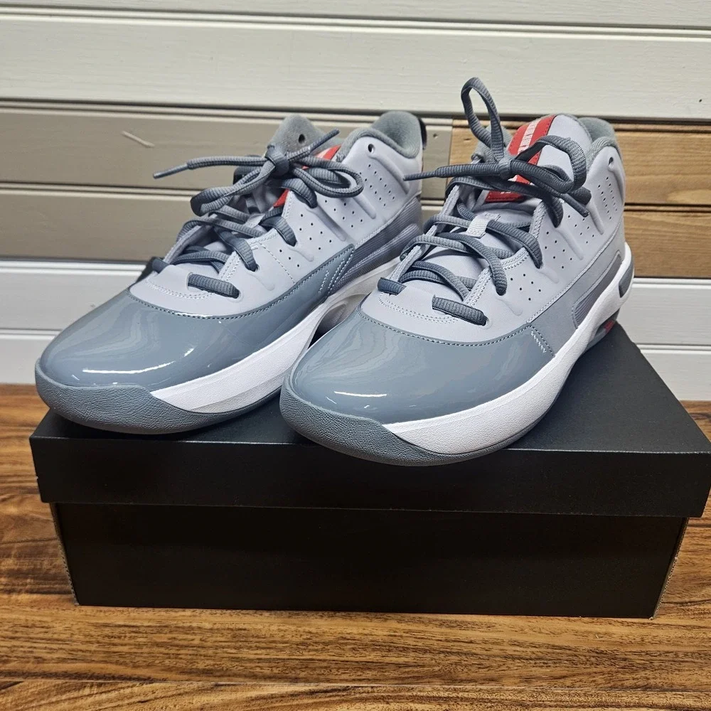 Jordan Max Aura 7 Shoes Wolf Grey and Varsity Red Mens Size 11